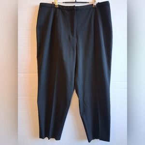 Vintage Talbots Black Flat Front Trousers Sz 16W Petite